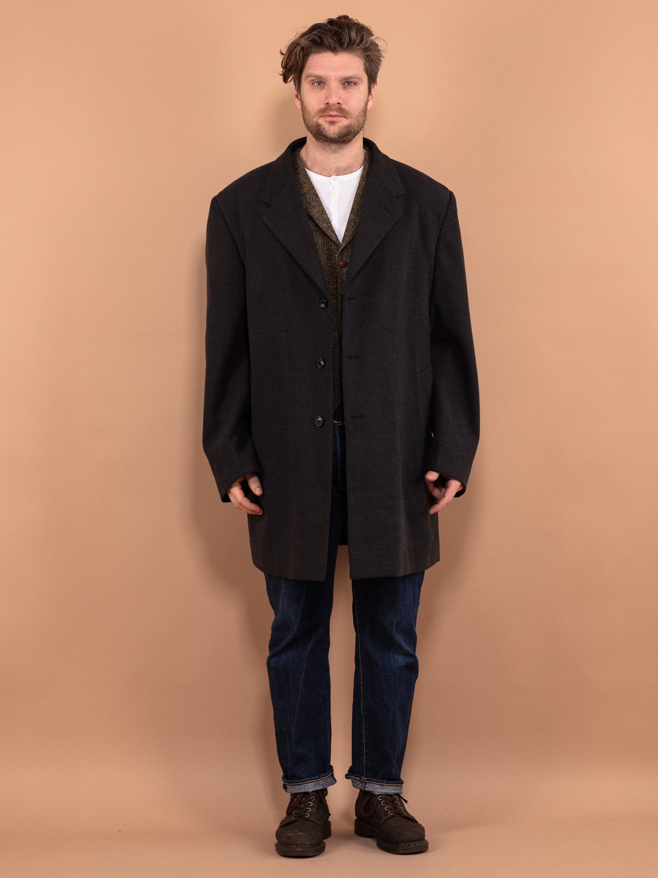 Faux wool sale coat mens