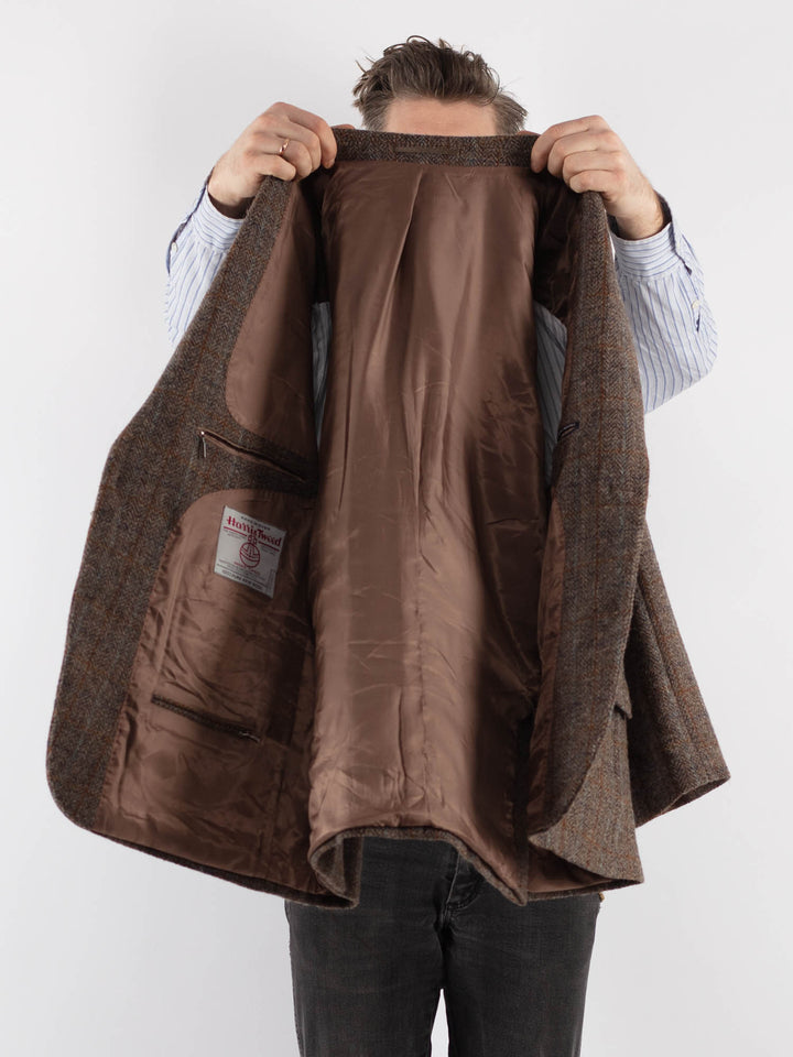Vintage 00's Men Harris Tweed Jacket in Brown - NorthernGrip