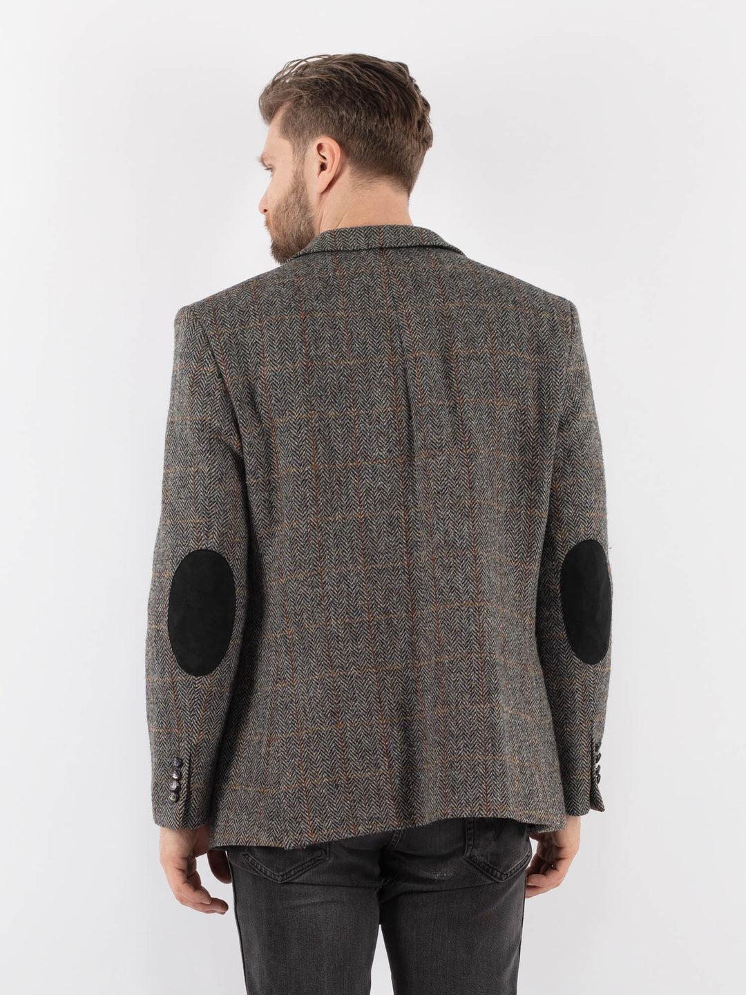Vintage 00's Men Harris Tweed Jacket in GrayZ981