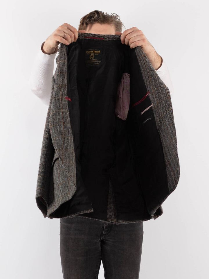Vintage 00's Men Harris Tweed Jacket in GrayZ981