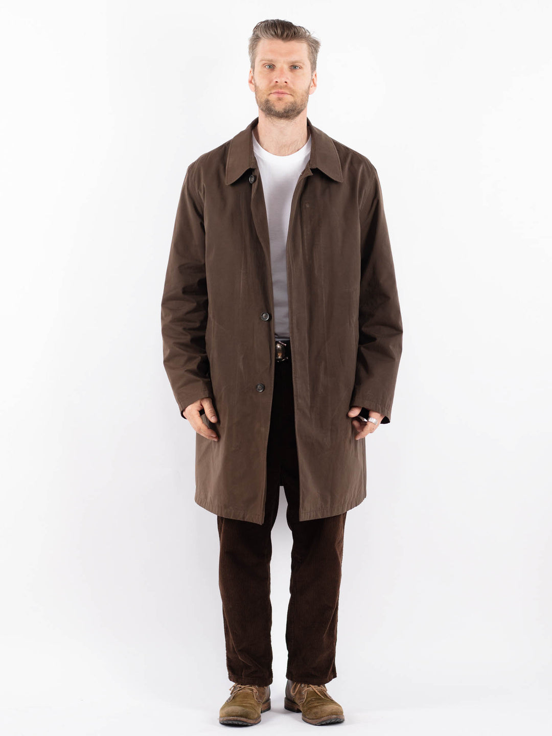 Vintage 00's Men Mac Coat in BrownZ1659
