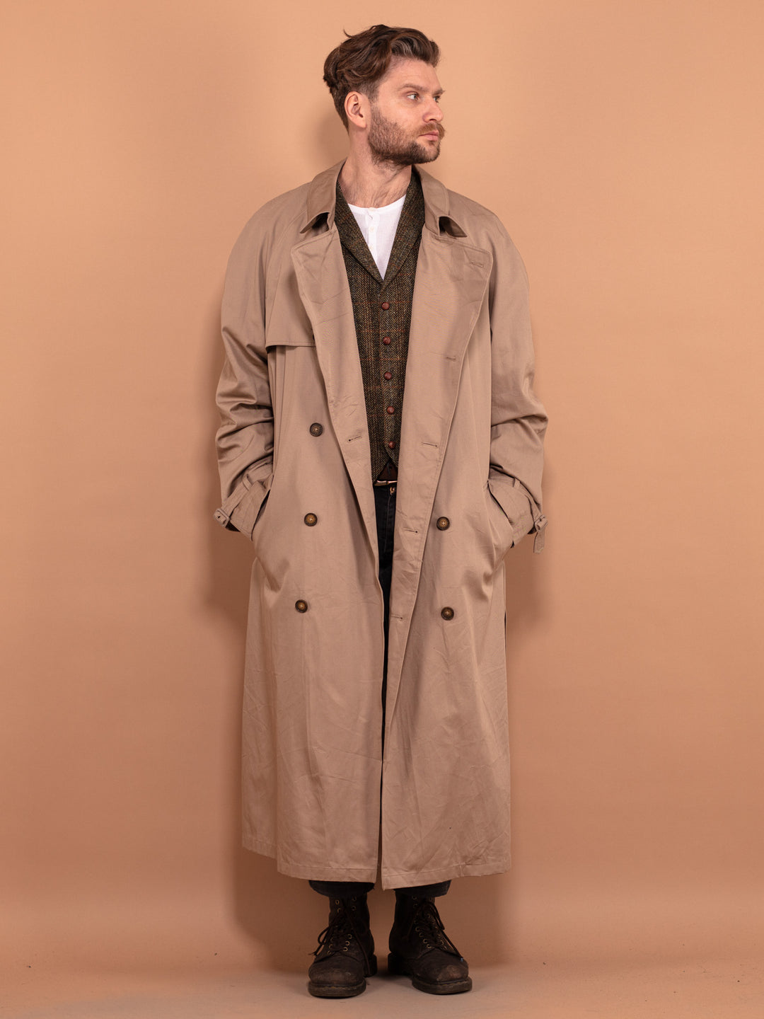Online Vintage Store 00's Men Oversized Trench Coat Norther