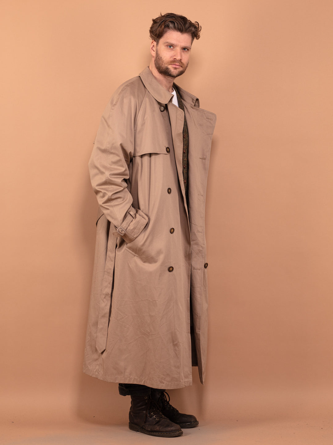 Online Vintage Store 00's Men Oversized Trench Coat Norther