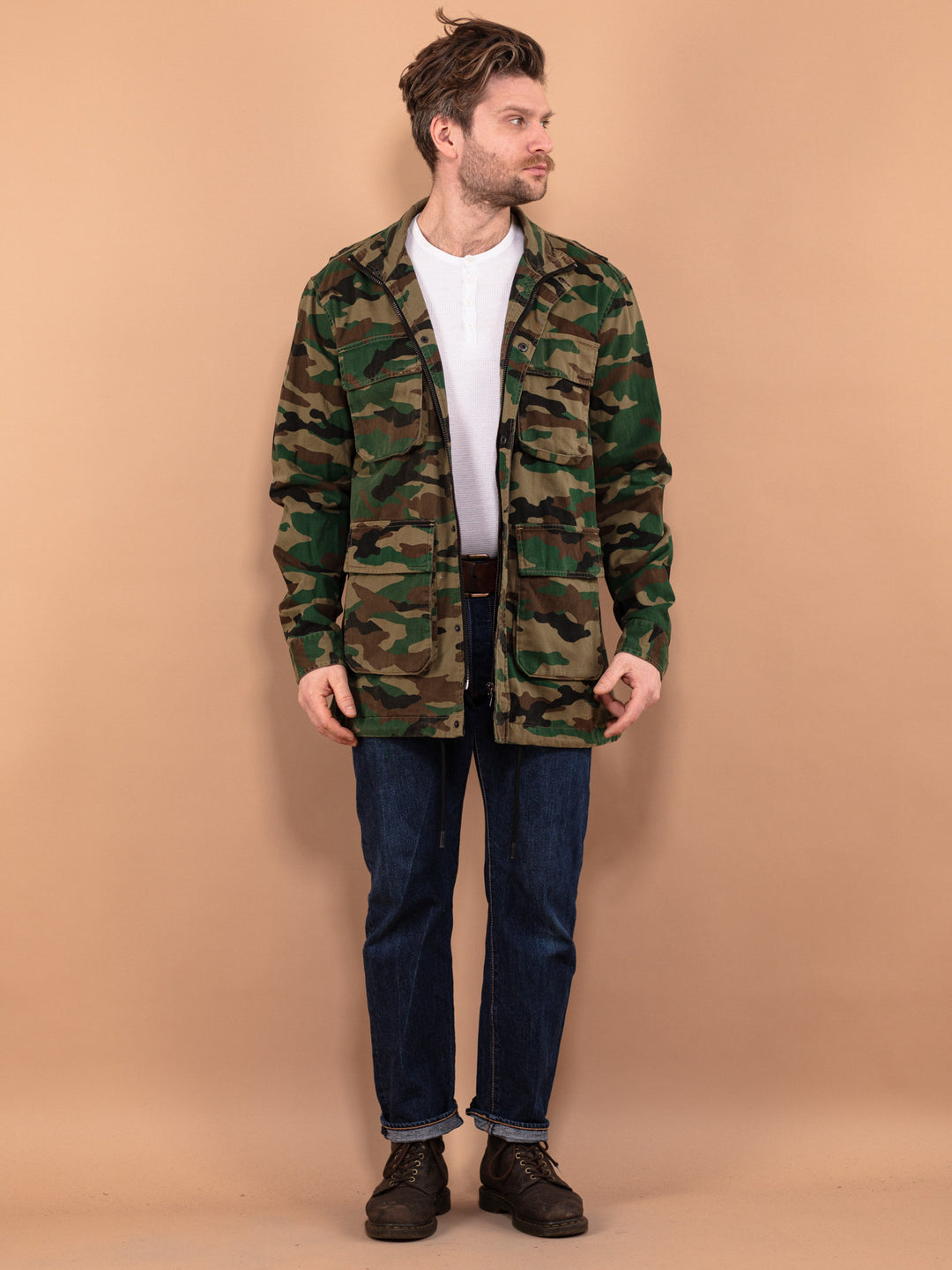 Camouflage Parka Jacket, Size S Military Style Jacket, Vintage Army Jacket, Field Outdoors Jacket, Cargo Field Jacket, Men's Fieldwear