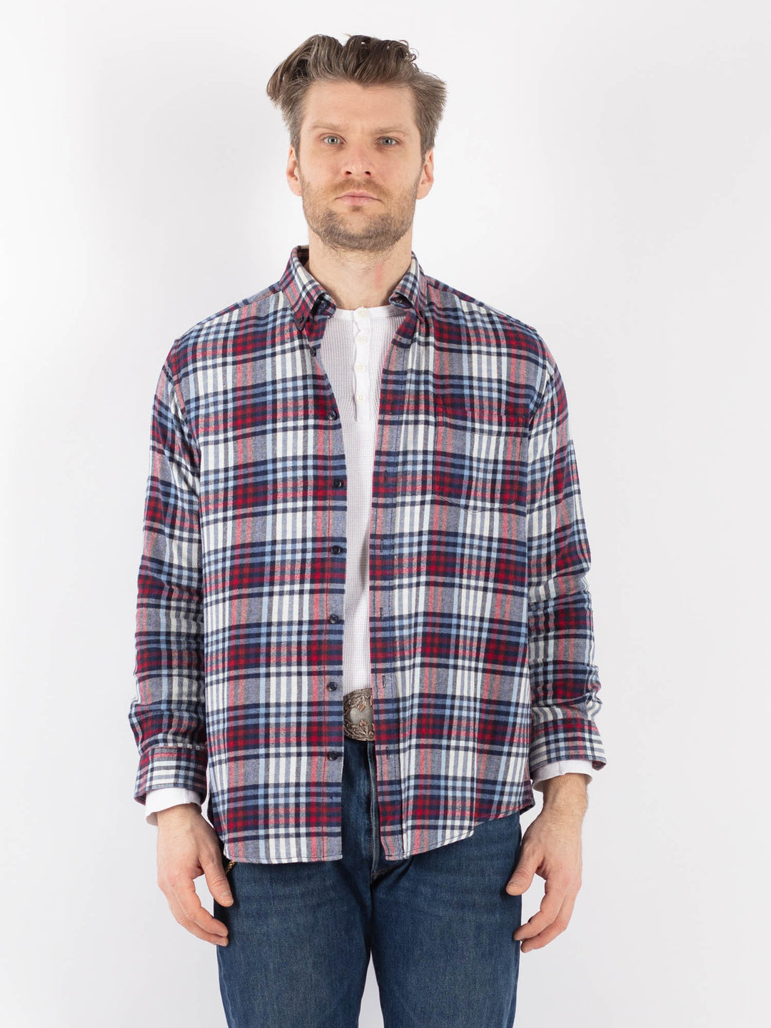 Vintage 00's Men Plaid Flannel Shirt in MultiZ1150