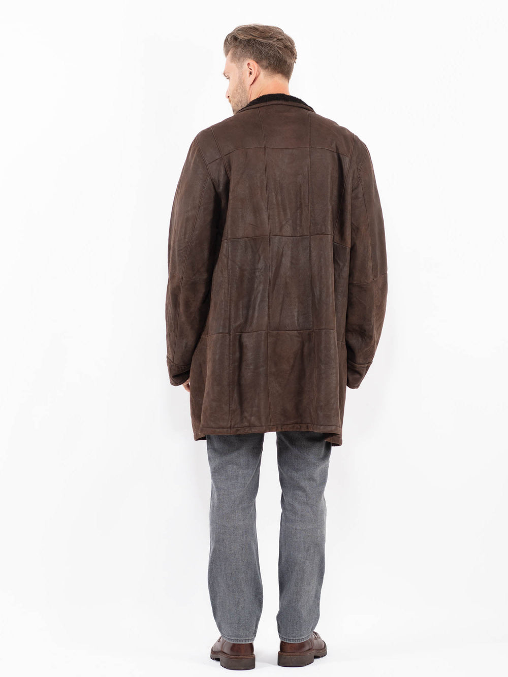 Vintage 00's Men Sheepskin Coat in BrownZ2034