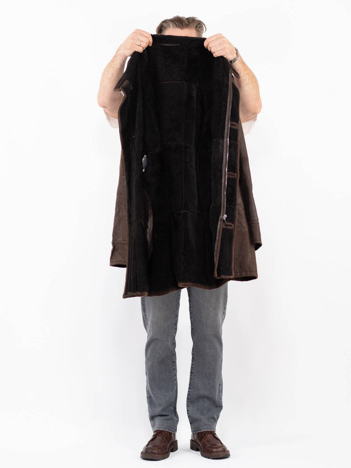 Vintage 00's Men Sheepskin Coat in BrownZ2034
