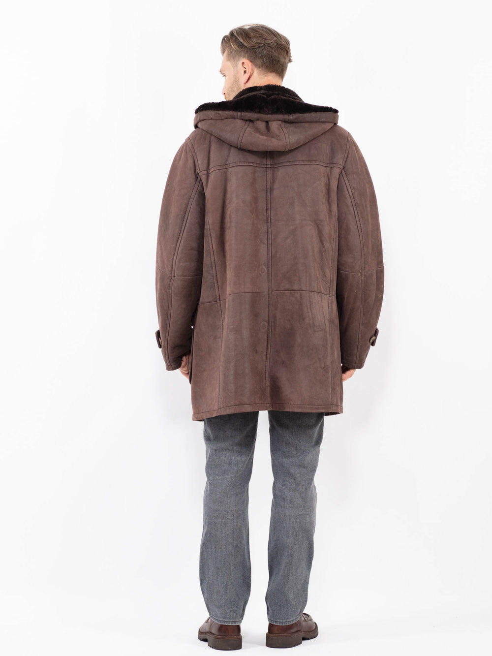 Vintage 00's Men Sheepskin Coat in BrownZ2065