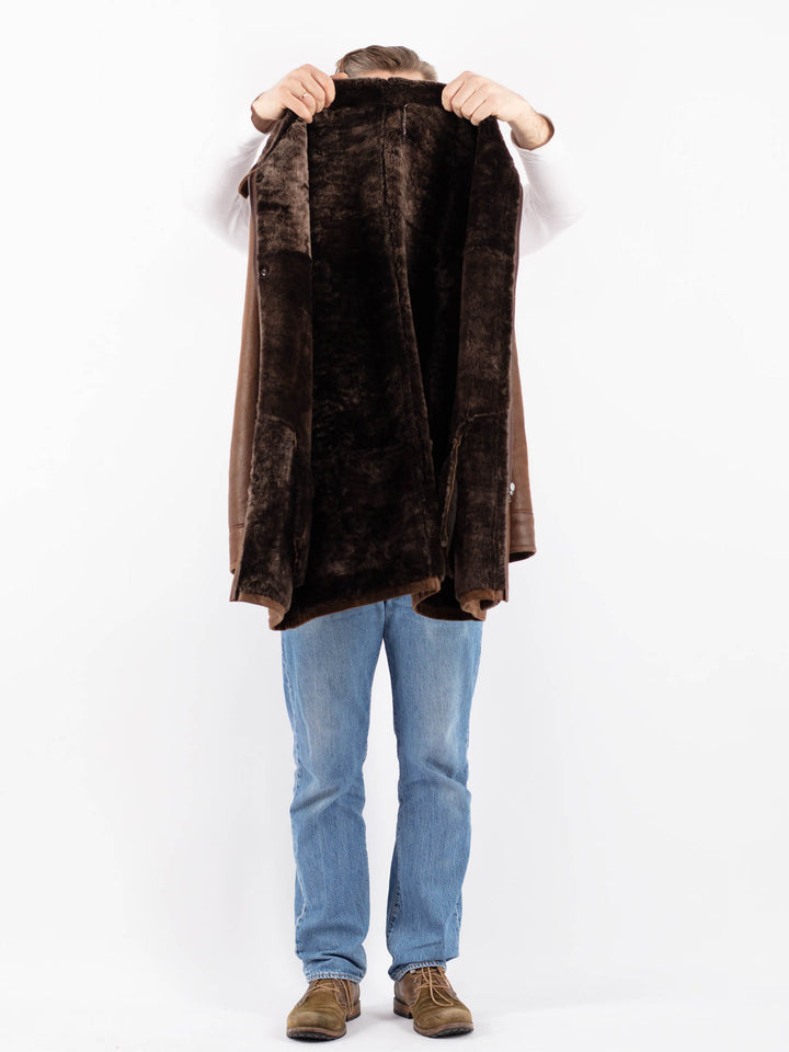 Vintage 00's Men Sheepskin Coat in BrownZ1434