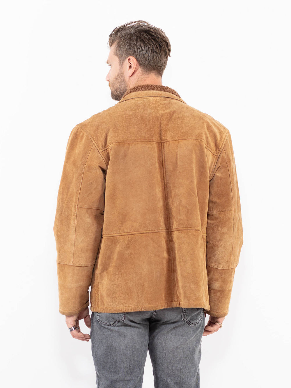 Vintage 00's Men Suede Sherpa Jacket in Z1939