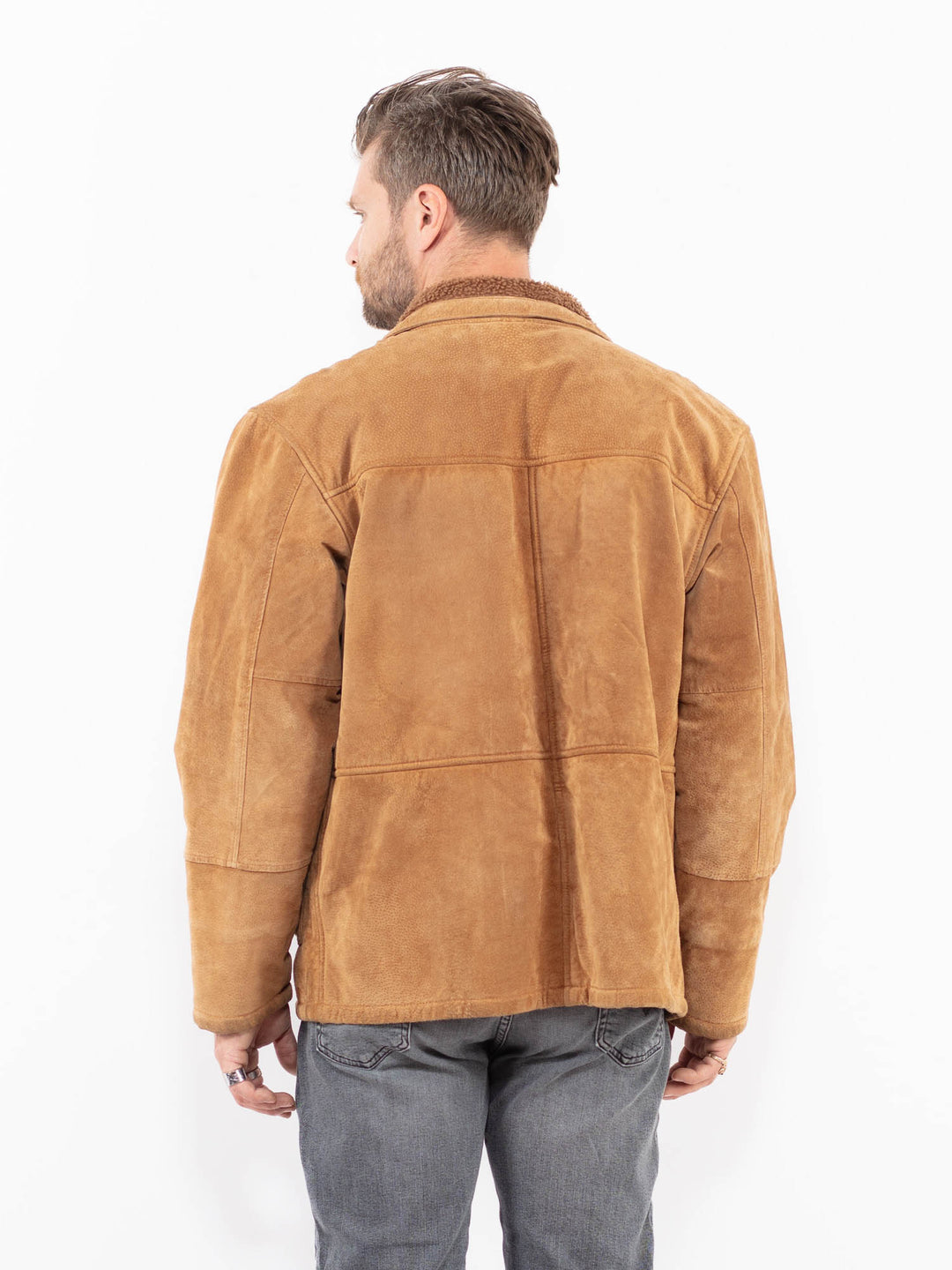 Vintage 00's Men Suede Sherpa Jacket in Z1939