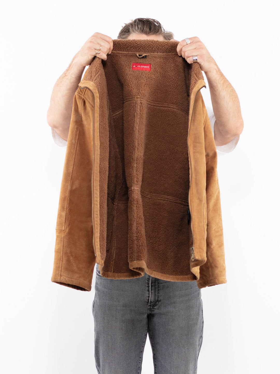 Vintage 00's Men Suede Sherpa Jacket in Z1939