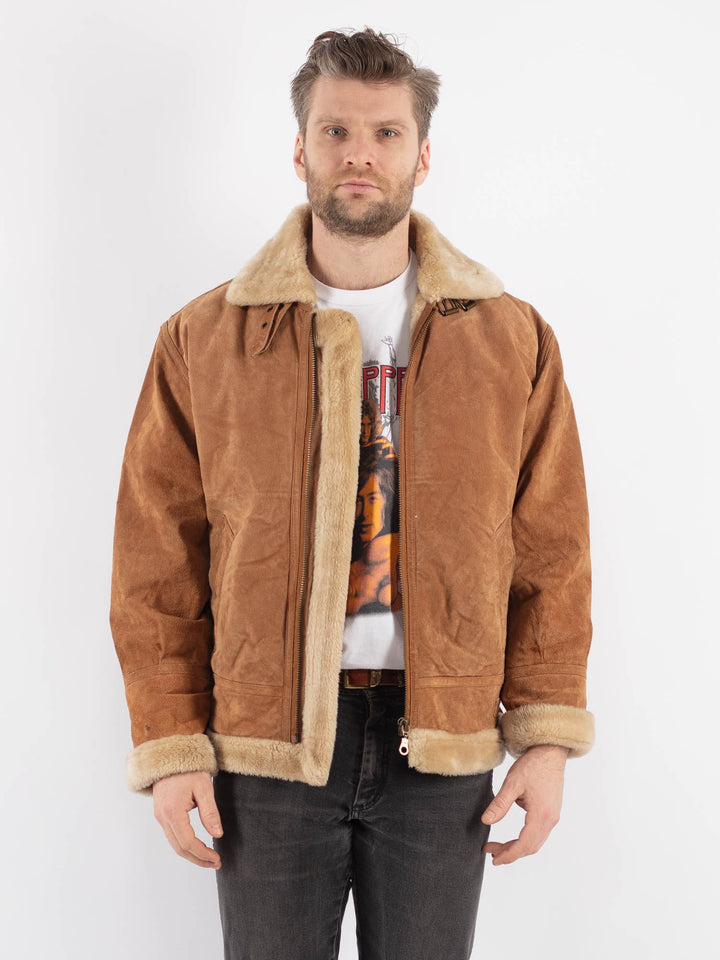 Vintage 00's Men Suede Sherpa in BeigeZ604