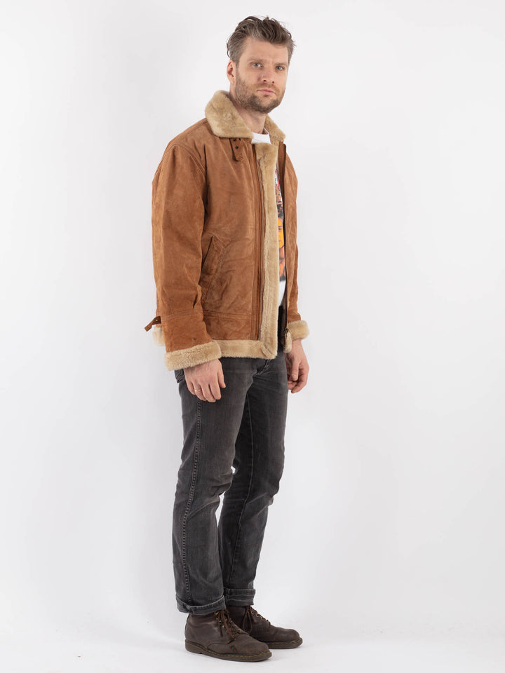 Vintage 00's Men Suede Sherpa in BeigeZ604