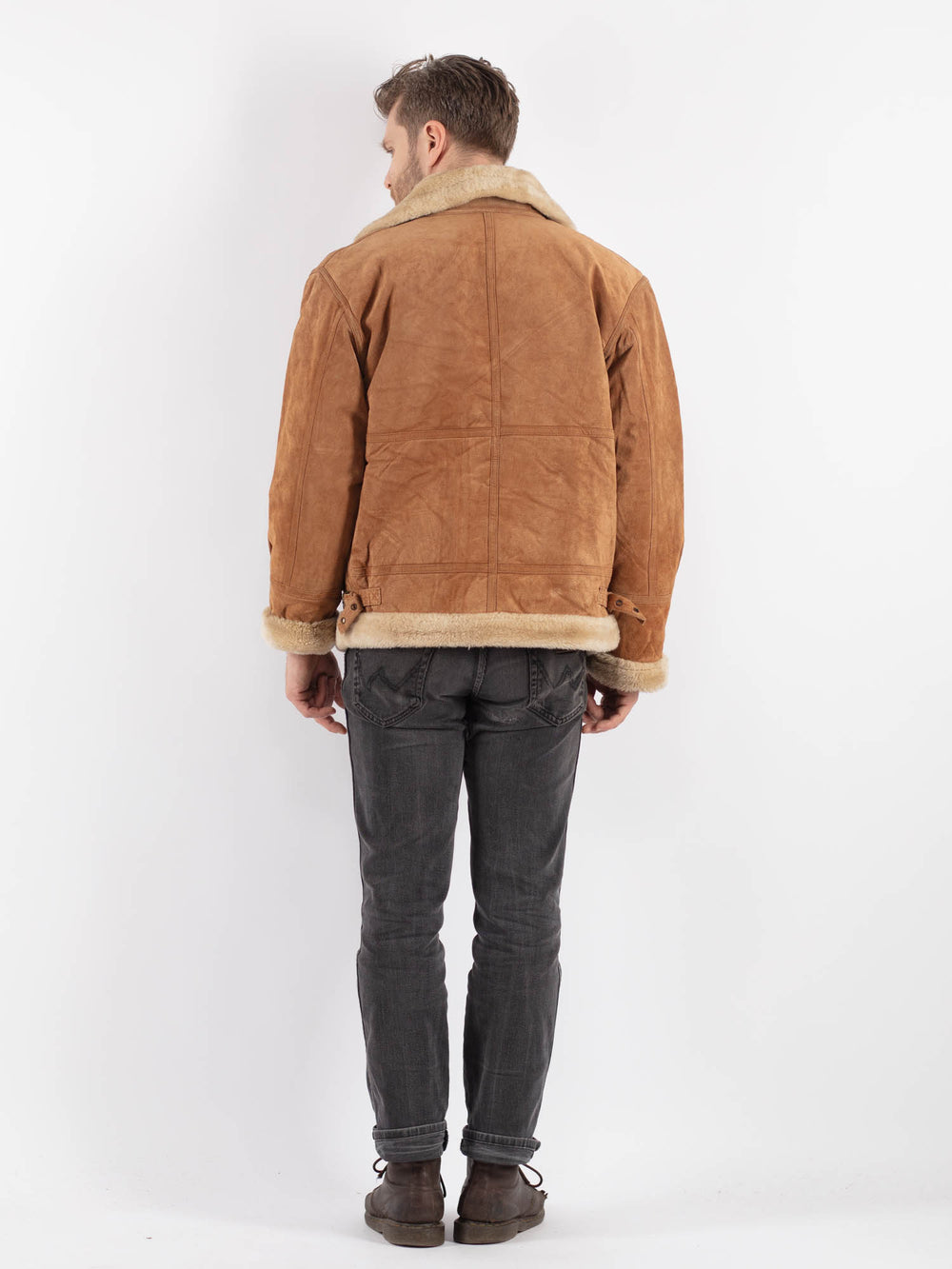 Vintage 00's Men Suede Sherpa in BeigeZ604