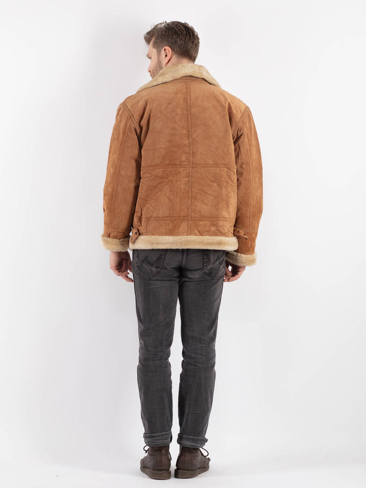Vintage 00's Men Suede Sherpa in BeigeZ604