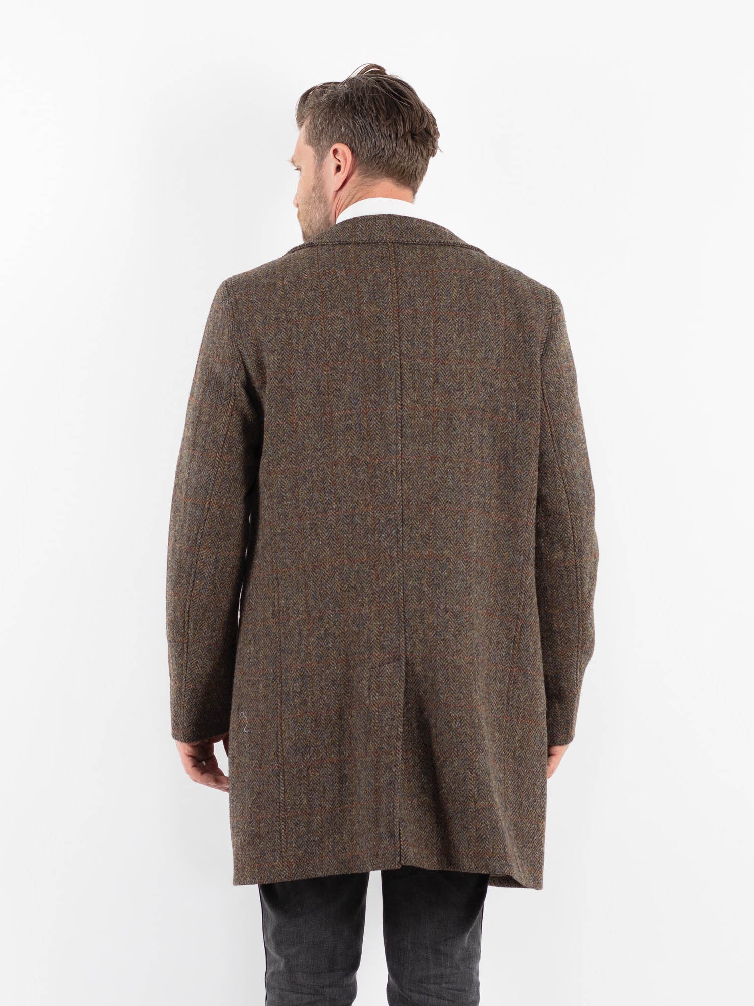 Online Vintage Store | Vintage 00's Men Harris Tweed Overcoat in