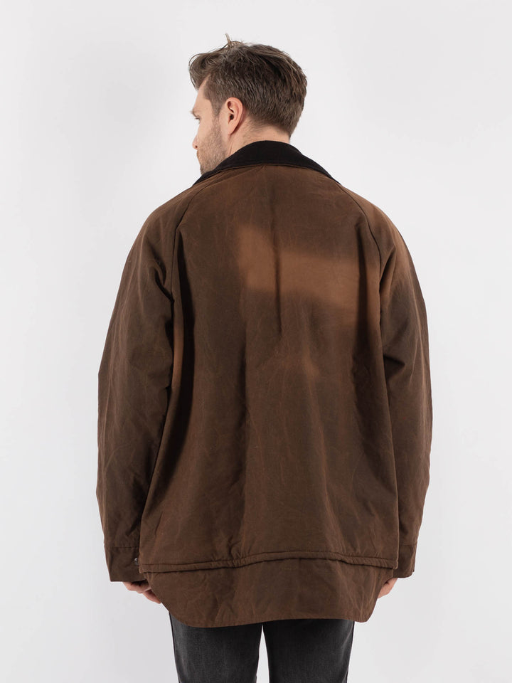 Vintage 00's Men Waxed Canvas Jacket in Brown - NorthernGrip