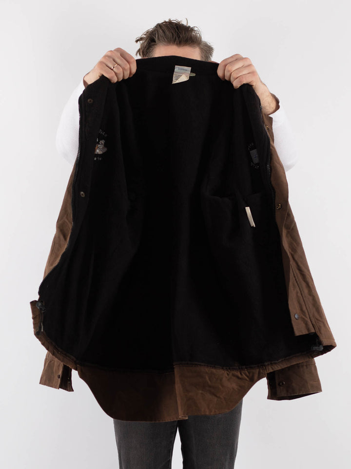Vintage 00's Men Waxed Canvas Jacket in Brown - NorthernGrip