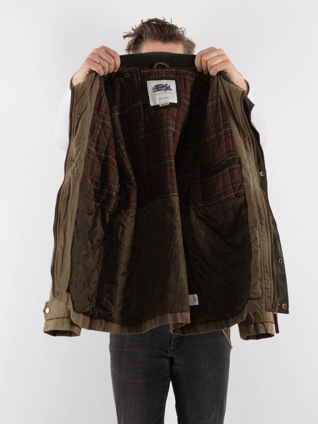 Vintage 00's Men Waxed Canvas Jacket in Khaki - NorthernGrip