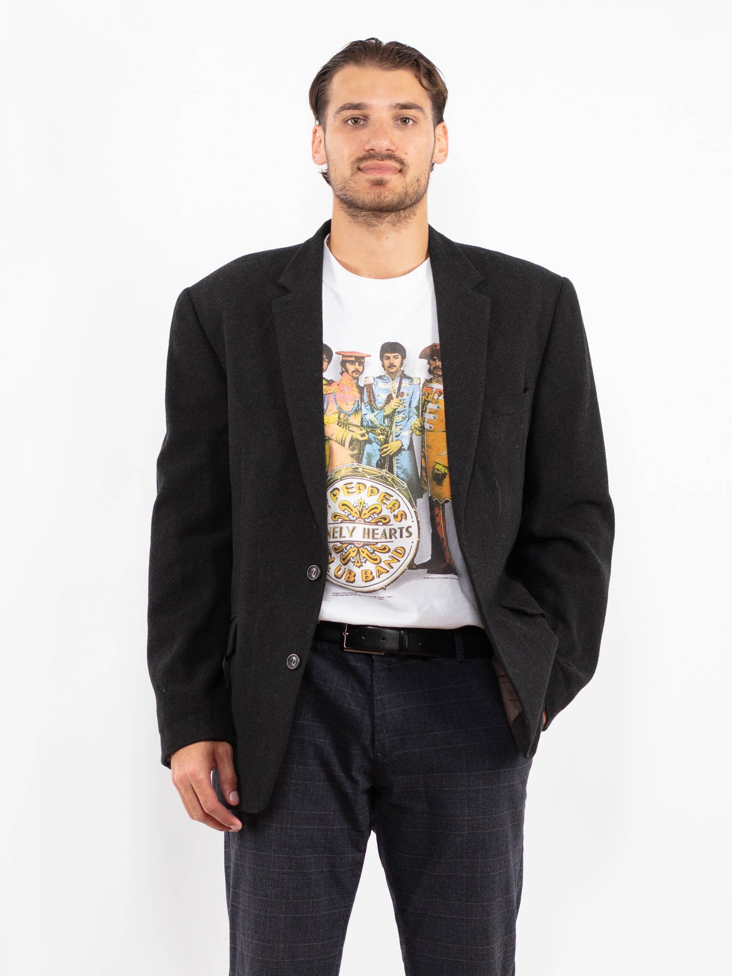 Online Vintage Store | Vintage 00's Men Wool Blend Blazer Jacket