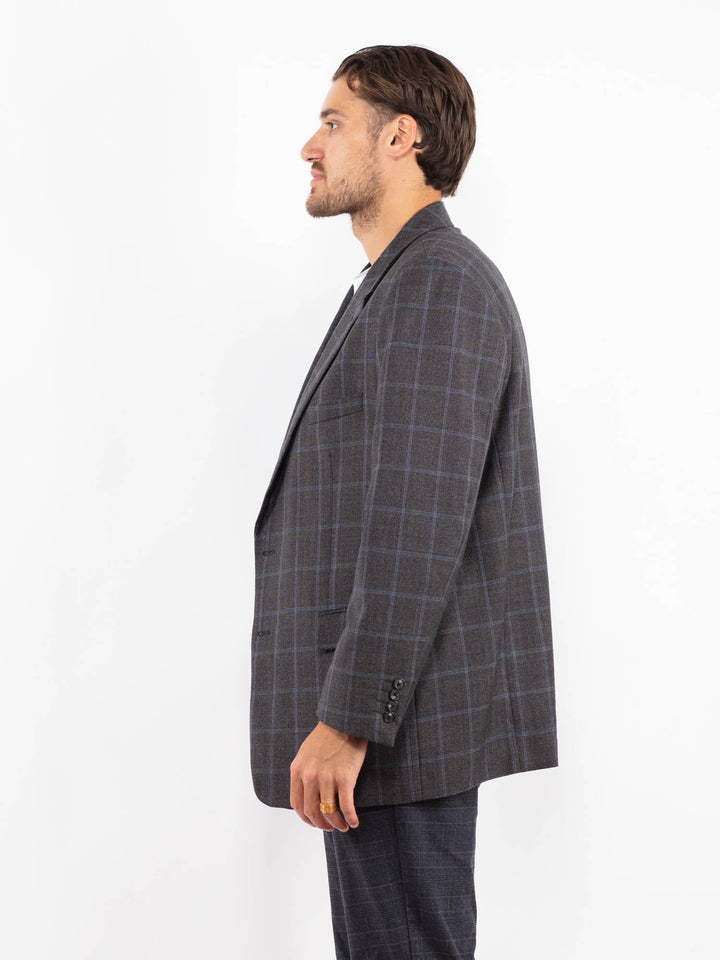 Vintage 00's Men Wool Blend Blazer Jacket in GrayZ2153