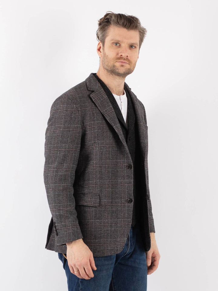 Vintage 00's Men Wool Blend Blazer Jacket in GrayZ1210