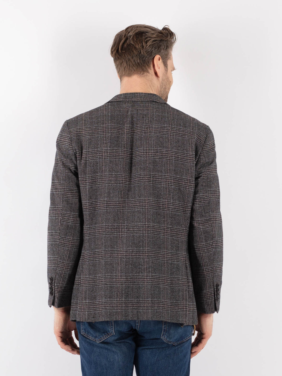 Vintage 00's Men Wool Blend Blazer Jacket in GrayZ1210