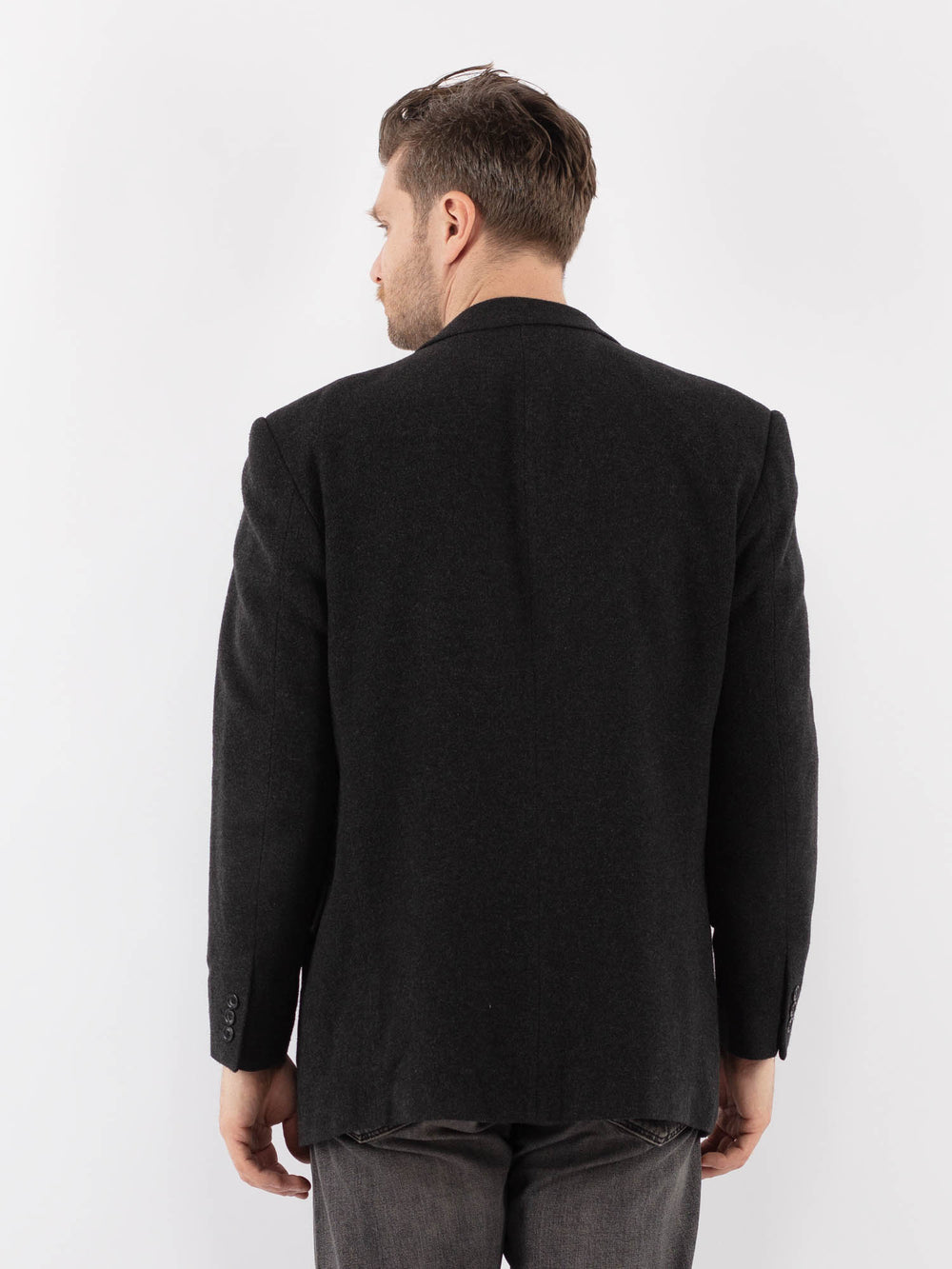 Vintage 00's Men Wool Blend Blazer Jacket in GrayZ1069