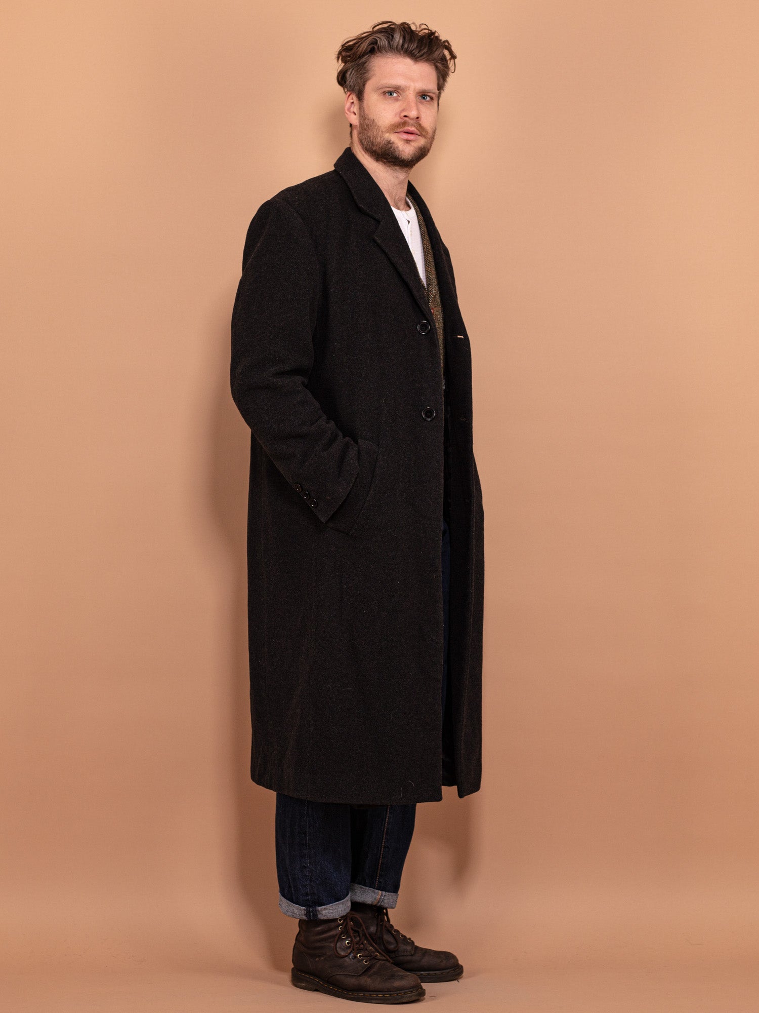 Online Vintage Store | 00's Men Wool Blend Coat | Northern Grip