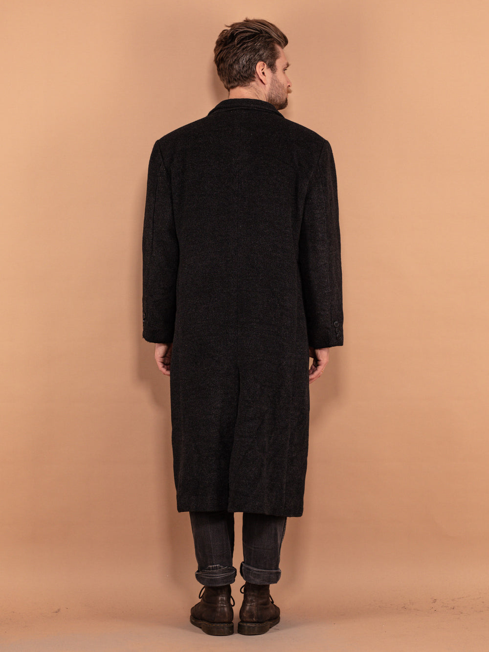 Vintage 00's Men Wool Blend Coat in Gray - NorthernGrip