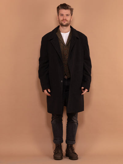 Wool Blend Coat 00s, Wool Coat In Gray Size XL, Vintage Wool Coat, Autumn Wool Coat, 00s Wool Coat, Minimalist Coat, Men Vintage Outerwear