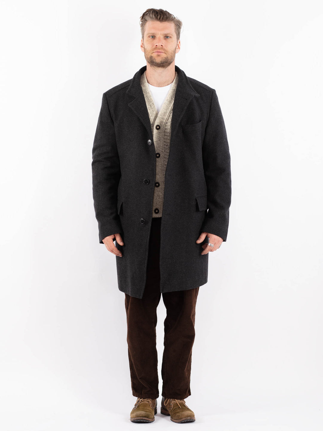Vintage 00's Men Trench Coat in GrayZ1624