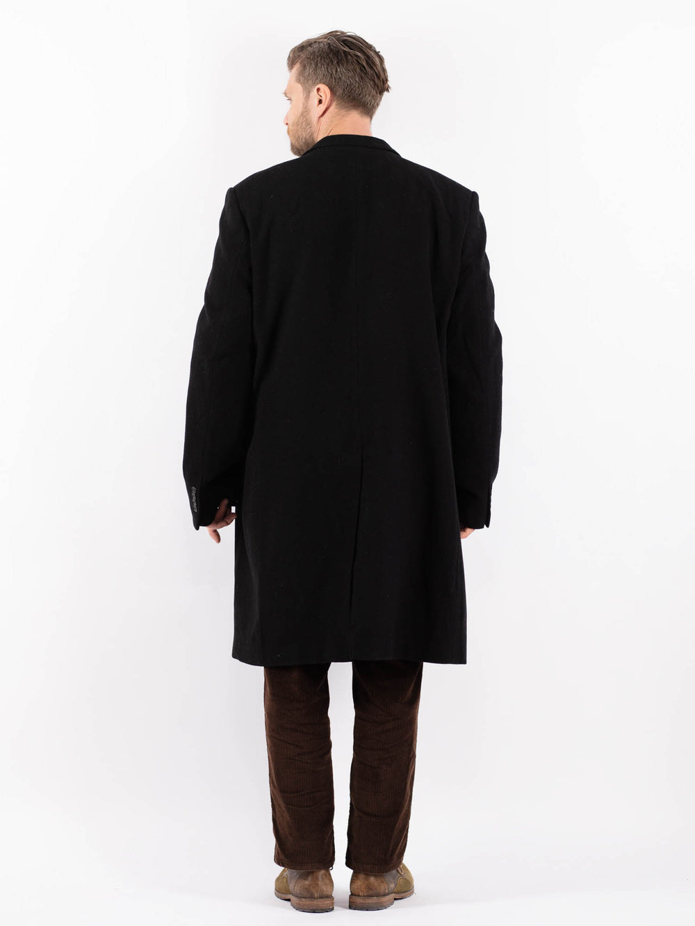 Vintage 00's Men Wool Blend Coat in BlackZ1625