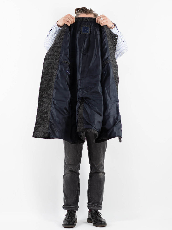 Vintage 00's Men Wool Blend Coat in Gray