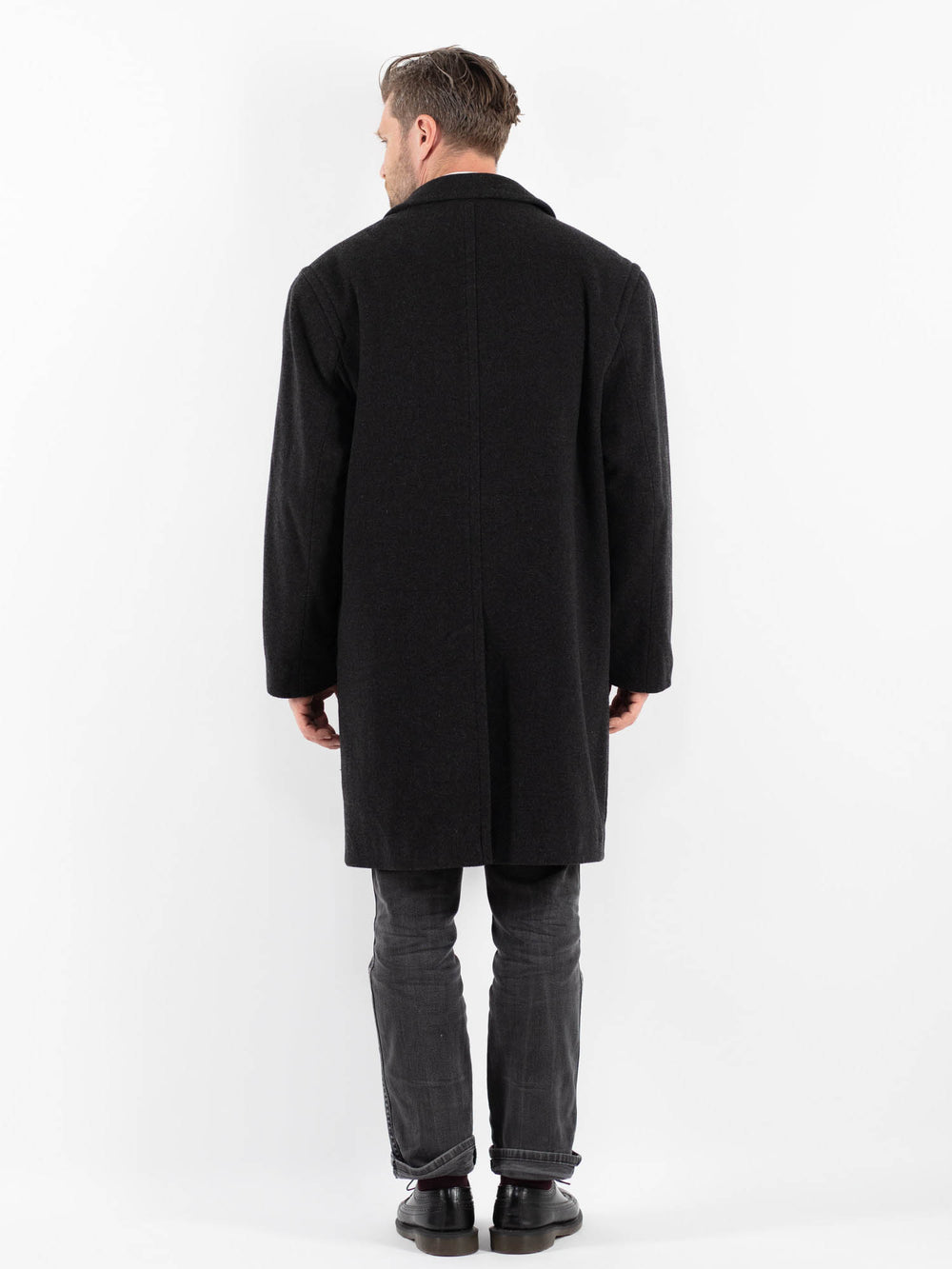 Vintage 00's Men Wool Blend Coat in GrayZ1763
