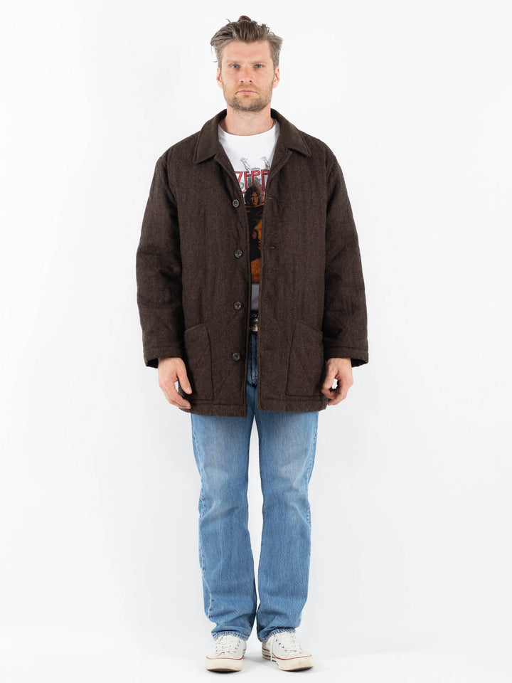 Vintage 00's Men Wool Blend Jacket in BrownZ1771