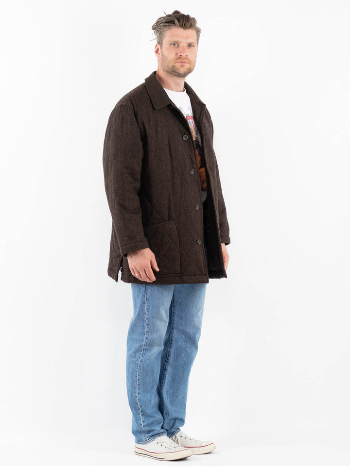 Vintage 00's Men Wool Blend Jacket in BrownZ1771