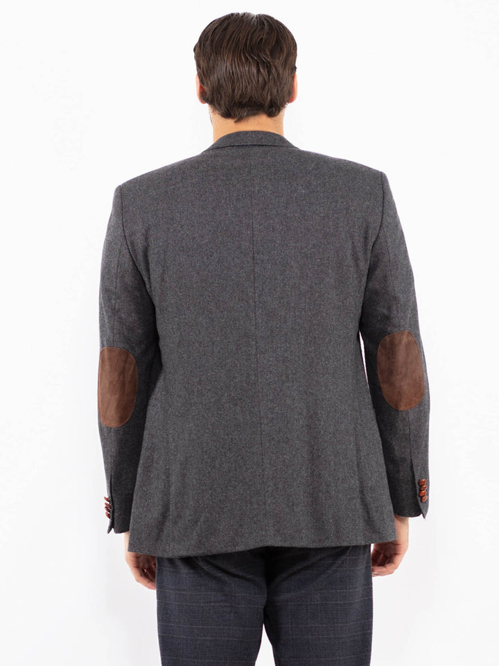 Vintage 00's Men Wool Blazer Jacket in GrayZ2438