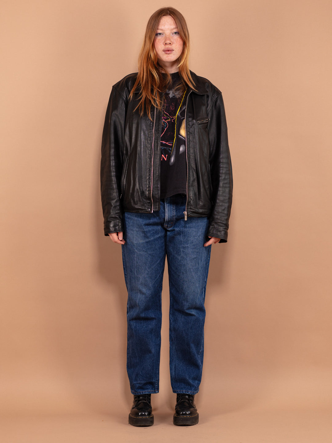 Vintage 00's Women Biker Leather Jacket - NorthernGrip
