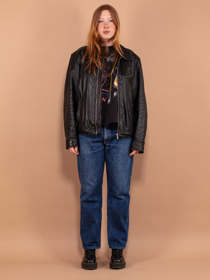 Vintage 00's Women Biker Leather Jacket - NorthernGrip