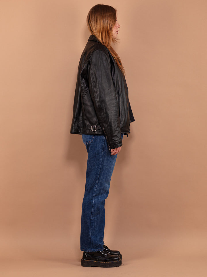 Vintage 00's Women Biker Leather Jacket - NorthernGrip