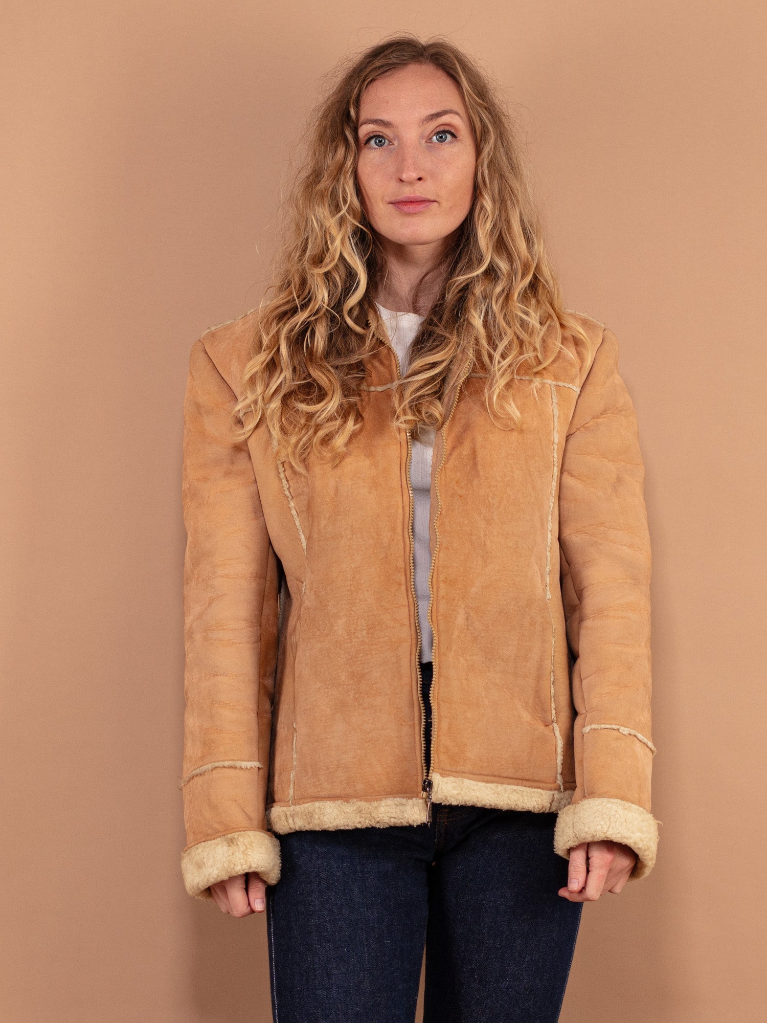 Online Vintage Store 00 s Women Faux Shearling Jacket Northern Grip NorthernGrip