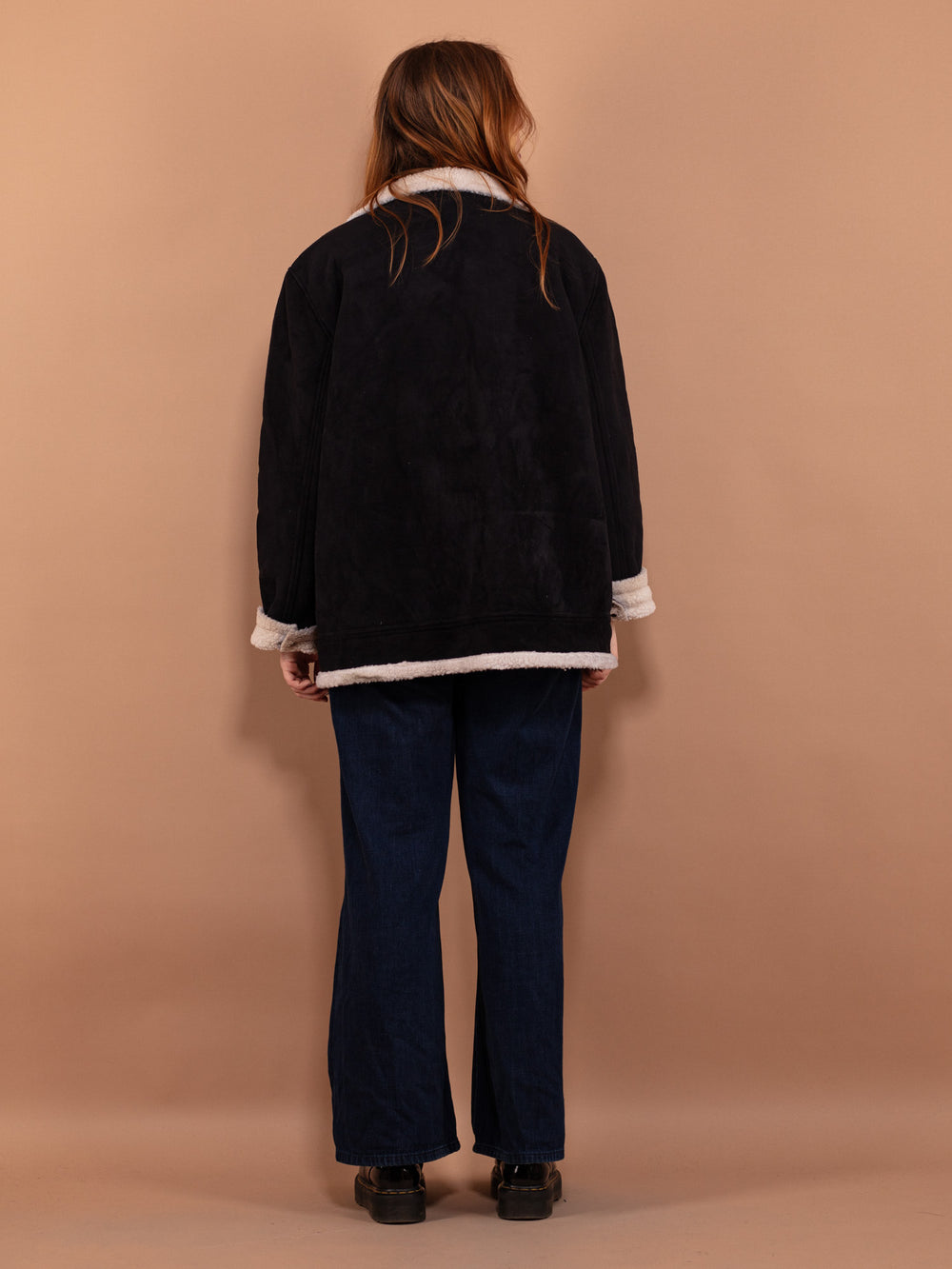 Vintage 00's Women Faux Shearling Jacket in Black - NorthernGrip