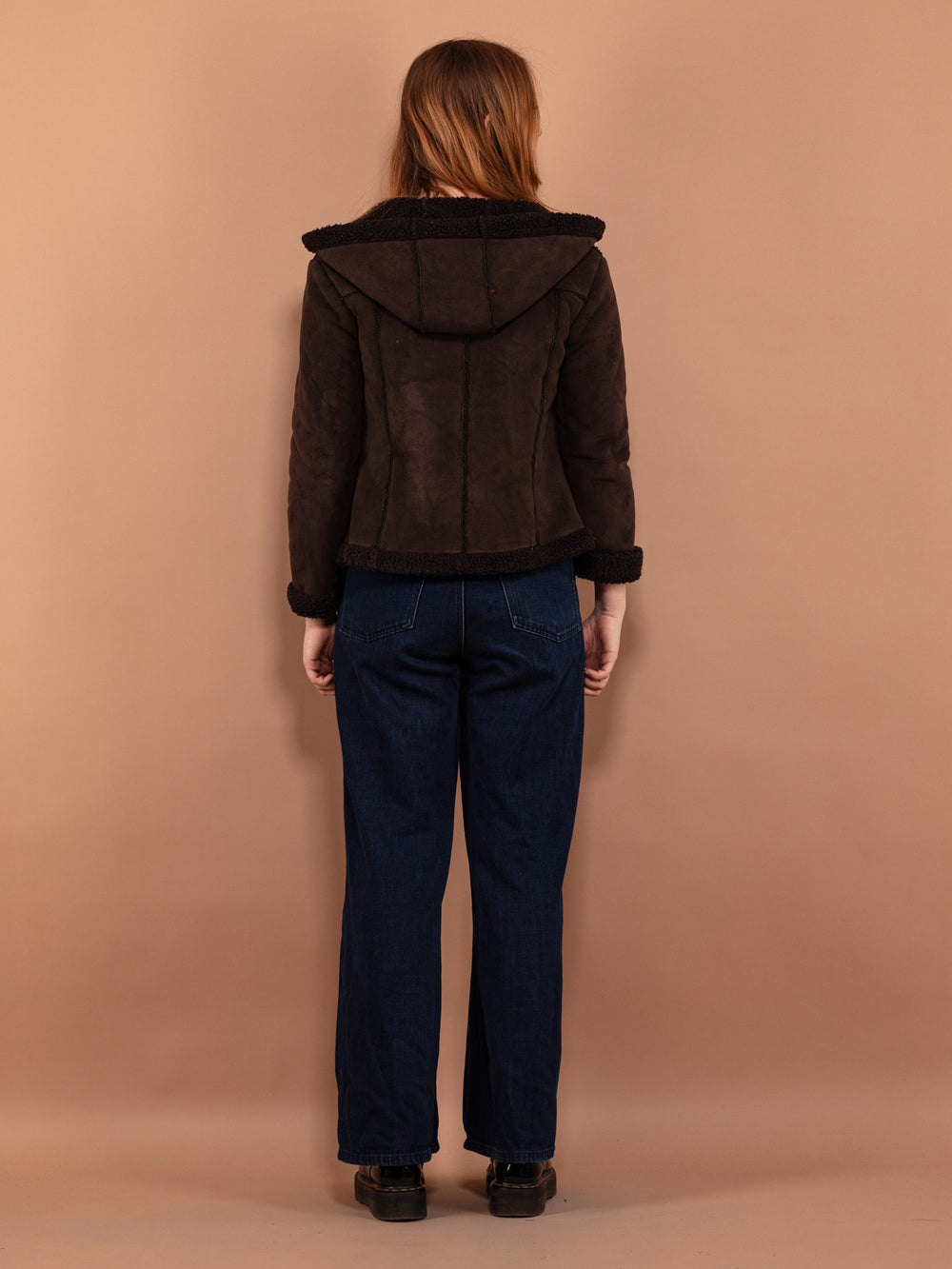 Vintage 00's Women Faux Shearling Jacket in Brown - NorthernGrip