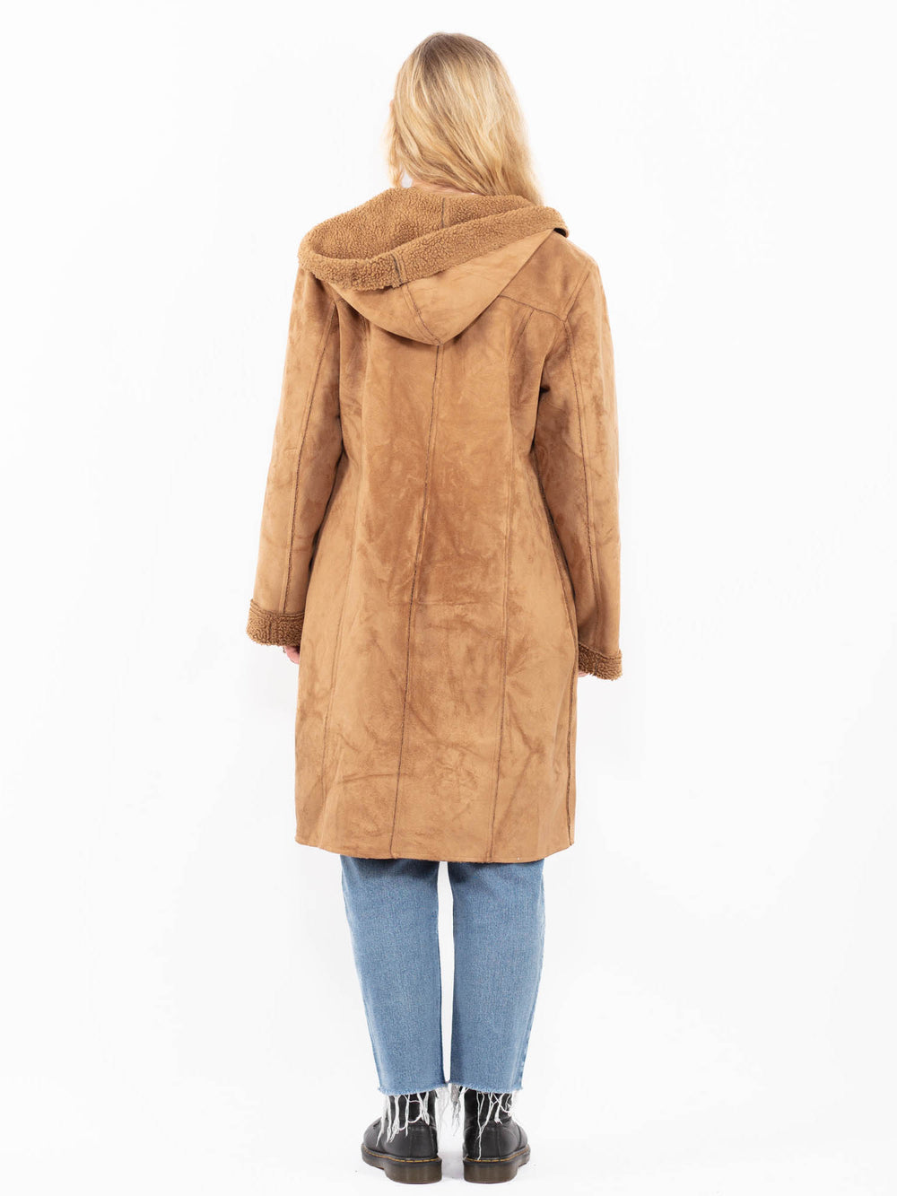 Vintage 00's Women Faux Sheepskin Coat in BrownA0521