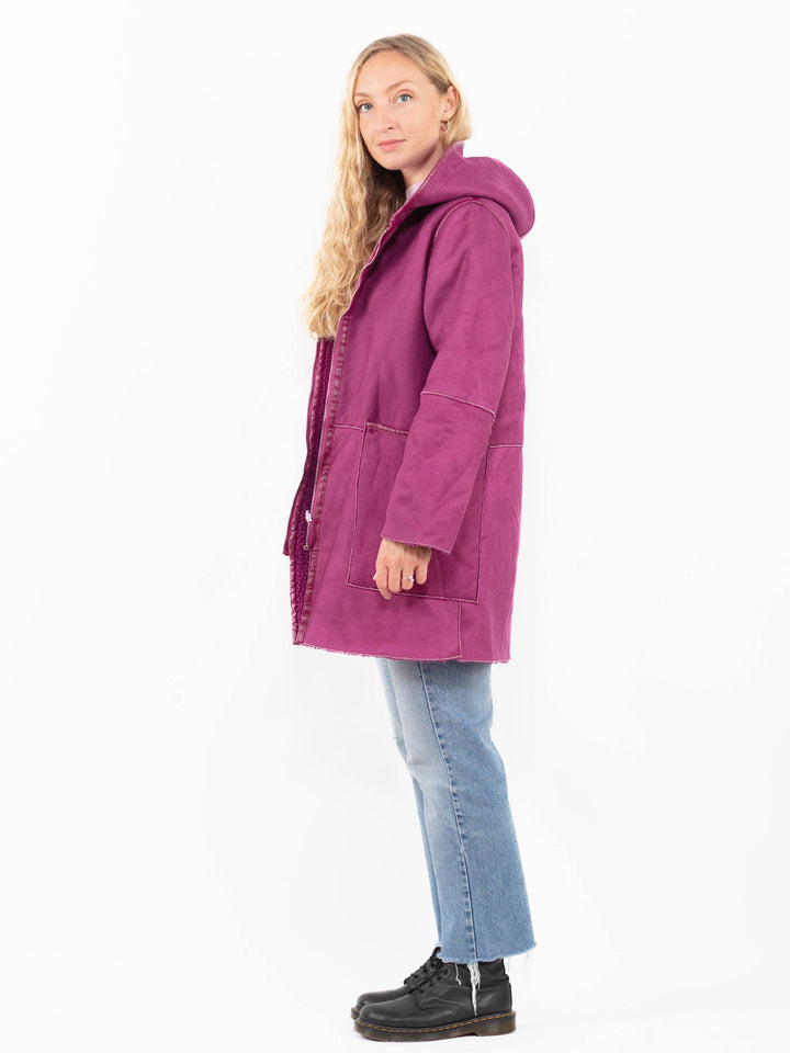 Vintage 00's Women Faux Sheepskin Coat in PinkA0531