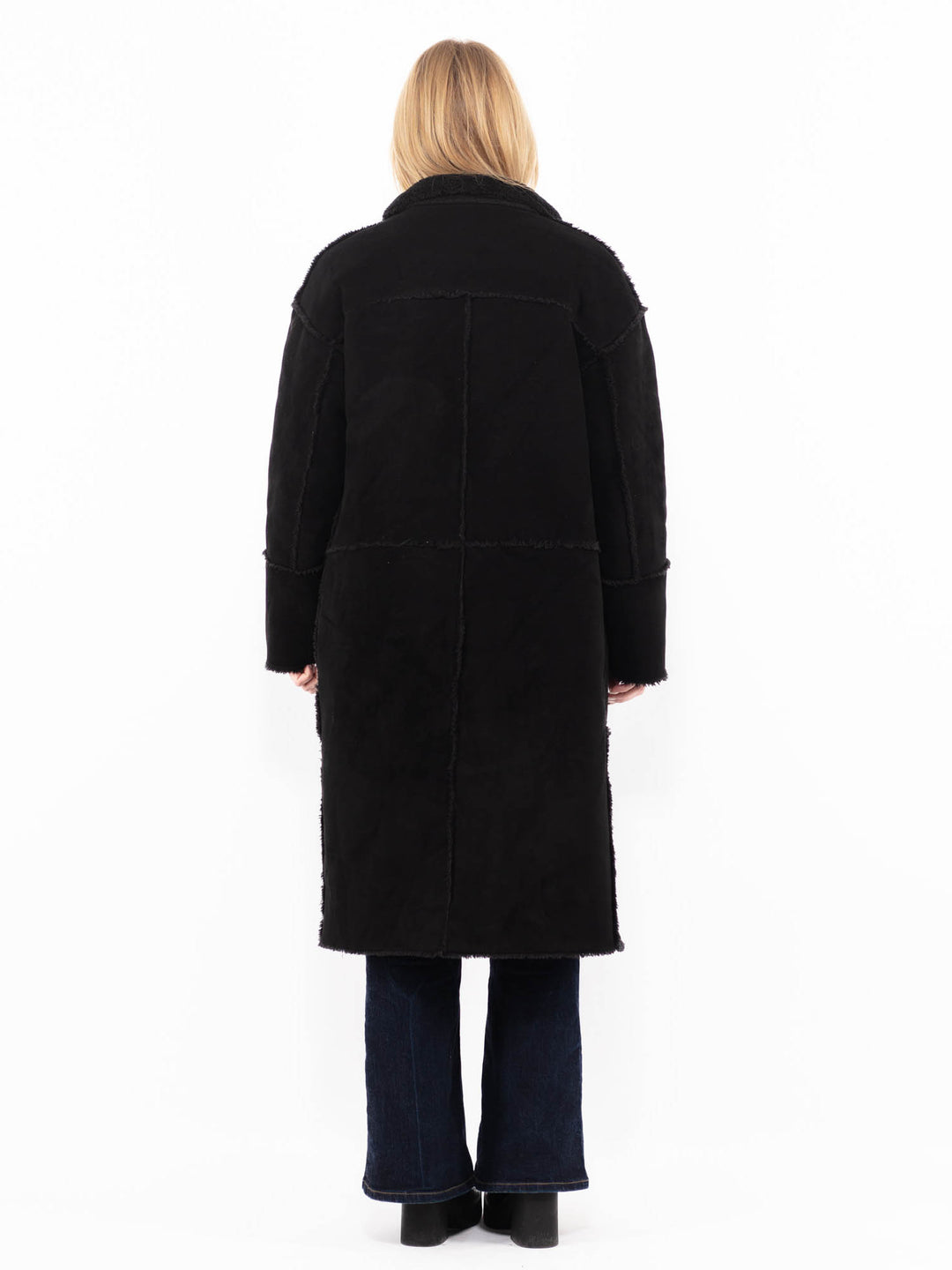 Vintage 00's Women Faux Sheepskin Coat in BlackA1118
