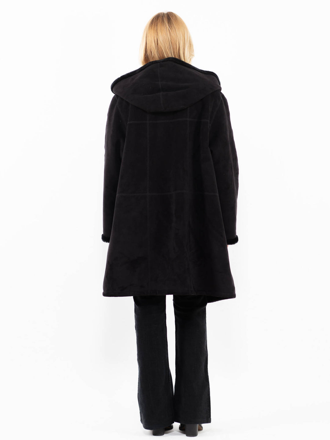 Vintage 00's Women Faux Sheepskin in BlackA0226