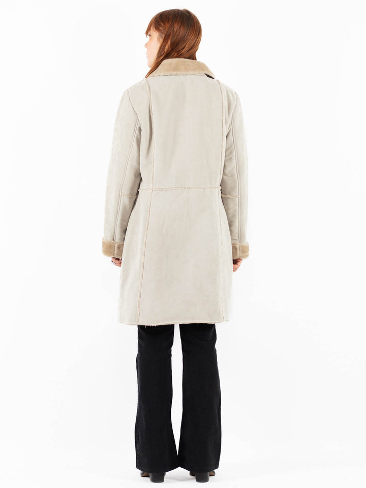 Vintage 00's Women Faux Sheepskin Coat in BeigeV9831